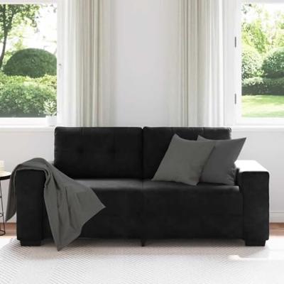 Loveseat bank 140 cm fluweel zwart