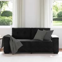 Loveseat bank 140 cm fluweel zwart - thumbnail