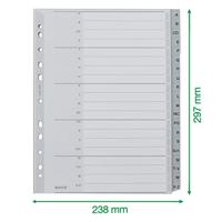 Leitz tabbladen A-Z, plastic, grijs - thumbnail