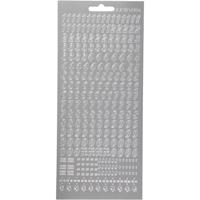 Creativ Company Stickers, cijfers, vel 10x23 cm, zilver, 1 vel - thumbnail