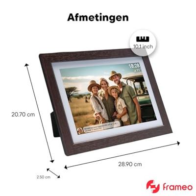 Denver PFF-1042 Darkwood Digitale WiFi-fotolijst 25.7 cm 10.1 inch Energielabel: C (A - G) 1280 x 800 Pixel 16 GB Hout (donker)