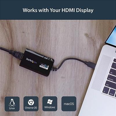 .com USB 3.0 naar HDMI externe Multi-Monitor grafische videoadapter voor Mac/ pc – DisplayLink gecertificeerd - HD 1080p - Externe video-adapter - USB 3.0 - HDMI - zwart