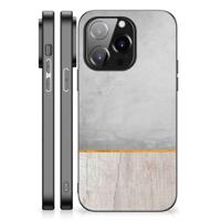 iPhone 14 Pro Houten Print Telefoonhoesje Wood Concrete - thumbnail