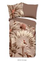 Good Morning Dekbedovertrek "bladeren en dieren" - Taupe - (135x200 cm) - Katoen - thumbnail