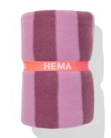 HEMA Plaid 130x150cm fleece gestreept (roze) - thumbnail