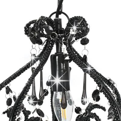 VidaXL Plafondlamp met kralen rond e14 zwart VidaXL Plafondlamp met kralen rond e14 zwart