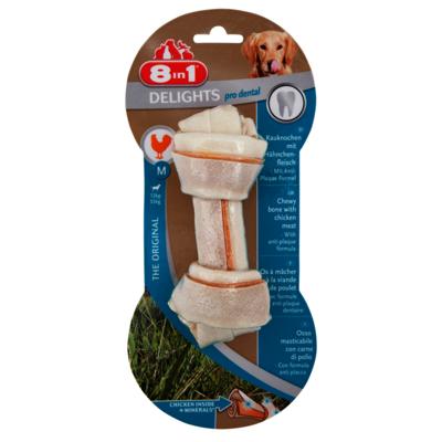 8in1 Delights Pro Dental, gezonde kausnack voor honden voor tandverzorging, verschillende Varianten:, M (1 st.), 1 Stuk (1 x 65 g), Kann variieren