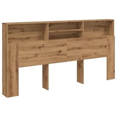 Hoofdbordkast 200x19x103,5 cm bewerkt hout artisanaal eiken