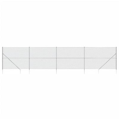 VidaXL Gaashek met grondankers 1,6x10 m zilverkleurig