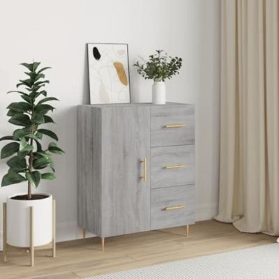 Dressoir 69,5x34x90 cm bewerkt hout grijs sonoma eikenkleurig