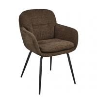 WOOOD Eetkamerstoel 'Runa' Chenille, kleur Warm Bruin - thumbnail