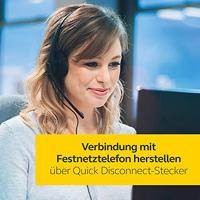 Jabra Biz 1500 QD On-ear stereo headset met snelkoppeling, kabelhoofdtelefoon met ruisonderdrukkende microfoon en volumepuntbescherming voor tafeltelefoons - thumbnail
