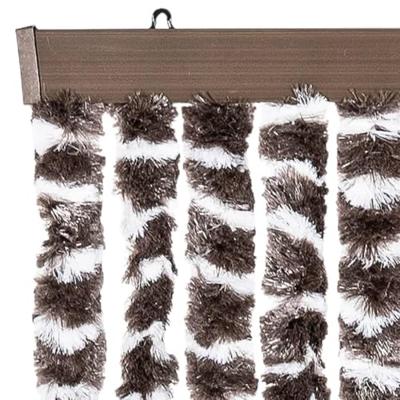 Vliegengordijn 100x220 cm chenille bruin en wit