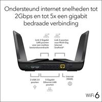 AX6000 NETGEAR Nighthawk RAX80 Wi-Fi 6 router (8-stream AX8, tot 6 Gbps, dekking voor woningen en appartementen tot 150 m², 5x 1G en 1x 2G LAN, 2x USB 3.0, compatibel met iPhone 11 of Samsung S20) - thumbnail
