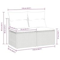 2-delige Loungeset met kussens poly rattan acacia grijs - thumbnail