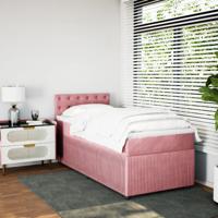 Boxspring met matras fluweel roze 120x190 cm - thumbnail