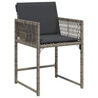 5-delige Tuinset met Kussens Grijs Poly Rattan - thumbnail