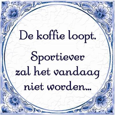 Paperdreams Tegel delfts blauw - de koffie loopt