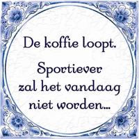 Paperdreams Tegel delfts blauw - de koffie loopt - thumbnail