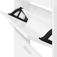 Schoenenkast 59x17x169 cm bewerkt hout hoogglans wit - thumbnail
