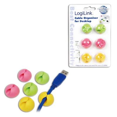 LogiLink Kabelhouder, kleurrijk, 6 stuks, Meerkleurig., Eén maat, Sterren en strepen