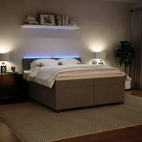 Boxspring met matras fluweel lichtgrijs 200x200 cm - thumbnail