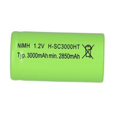 Mexcel -SC3000H Speciale oplaadbare batterij Sub-C Geschikt voor hoge temperaturen, Z-soldeerlip, Flat-top NiMH 1.2 V 3000 mAh 1 stuk(s)