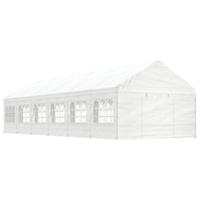 Prieel met dak 13,38x4,08x3,22 m polyetheen wit - thumbnail