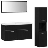 Badkamermeubelset 4 pcs Zwart Eiken 90 x 38.5 x 46 cm - thumbnail