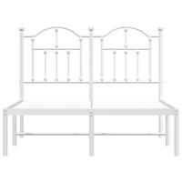 Bedframe met hoofdbord metaal wit 120x200 cm - thumbnail