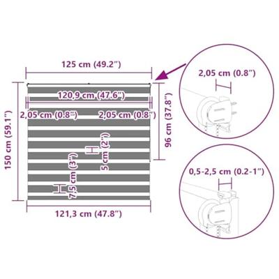 Zebra rolgordijn 105x150 cm stofbreedte 100,9 cm marmerbeige