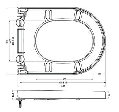 Vesta toiletzitting softclose en quick release mat zwart