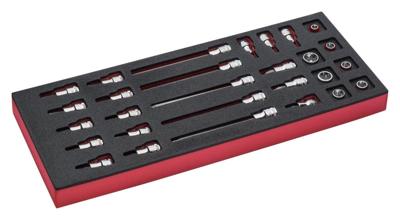 Bahco Foaminlay Fit&Go 1/3 met doppen en schroevendraaierdopsleutels 3/8" - 28-delig - FF1E2105 Bahco Foaminlay Fit&Go 1/3 met doppen en schroevendraaierdopsleutels 3/8" - 28-delig - FF1E2105