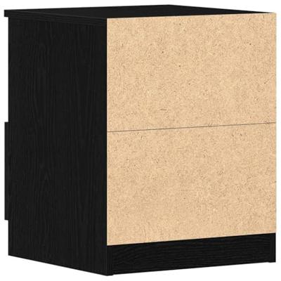 Nachtkastje 2 pcs Zwart Eiken 40 x 40 x 50 cm Bewerkt hout