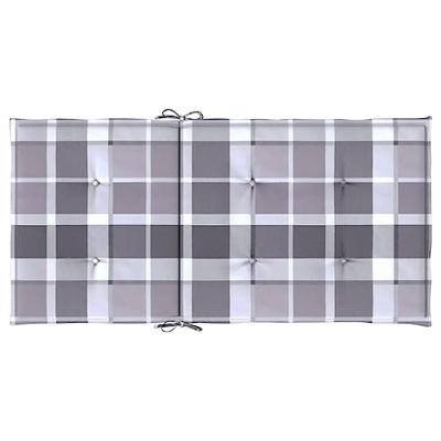 VidaXL Tuinstoelkussens 6 st 100x50x3 cm oxford stof ruitpatroon grijs - thumbnail