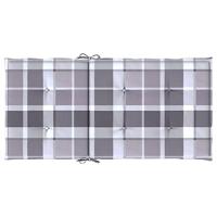 VidaXL Tuinstoelkussens 6 st 100x50x3 cm oxford stof ruitpatroon grijs - thumbnail