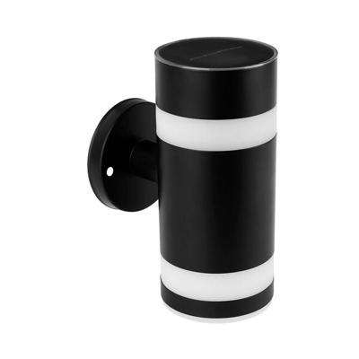 Solar wandlamp dali op zonne-energie - moderne zwarte buitenlamp met warm wit licht