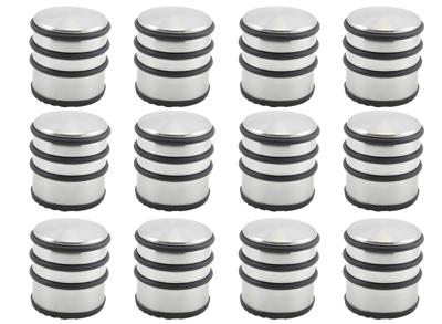 12x GS deurstopper - Ø7,5 x 8 cm - 1 kg - RVS