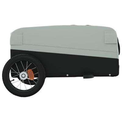 VidaXL Fietstrailer 30 kg ijzer zwart en grijs