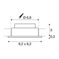 SLV Led inbouwspotNew Tria 68 Square 5,3w - 2700K - 8,2cm metaalgrijs - 1003064 - thumbnail