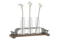 Vaas DKD Home Decor Bruin Zwart Metaal Kristal 45 x 11 x 22 cm (3 Onderdelen) - thumbnail