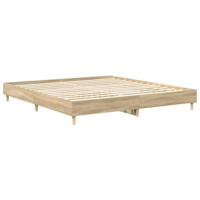 Bedframe zonder matras 200x200cm spaanplaat sonoma eikenkleurig