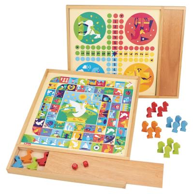 JEUJURA Ganzen- en kleine paarden - Dienblad met houten etui JEUJURA Ganzen- en kleine paarden - Dienblad met houten etui