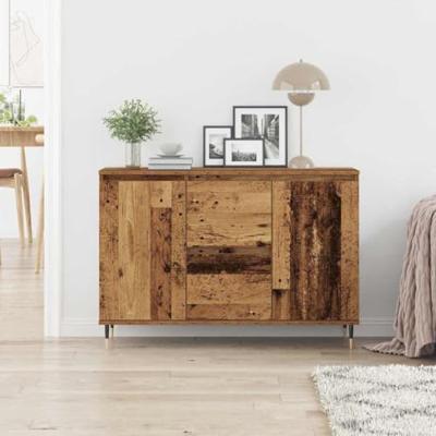 Dressoir met lade Oudhout 101,5 x 35 x 70 cm Bewerkt hout