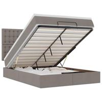 Ottoman bed met matras 140x200cm stof taupe - thumbnail