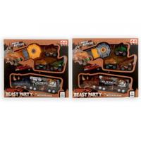 Vrachtauto dino 20cm + 3 afschietauto&apos;s - thumbnail