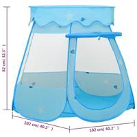 VidaXL Kinderspeeltent met 250 ballen 102x102x82 cm blauw - thumbnail