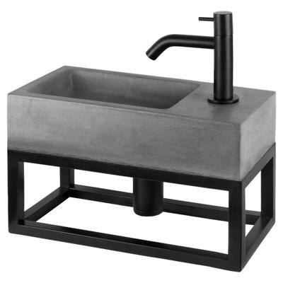 Fonteinset Differnz Jukon Rechts 38.5x18.5x18 cm Met Handdoekrek Beton Donker Grijs Differnz Fonteinset Differnz Jukon Rechts 38.5x18.5x18 cm Met Handdoekrek Beton Donker Grijs Differnz