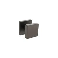 Knop vierkant vast op rozet 55x55x10mm met nokken en stift, antraciet-grijs - thumbnail