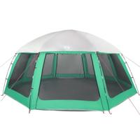 Zwembadtent uitneembare buiten- gaaswanden 612x612 cm zeegroen - thumbnail
